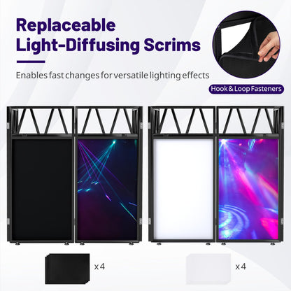 Portable DJ Booth by DirectDeals with black light-diffusing scrims and carrying bag on Tampa Home & Garden Store