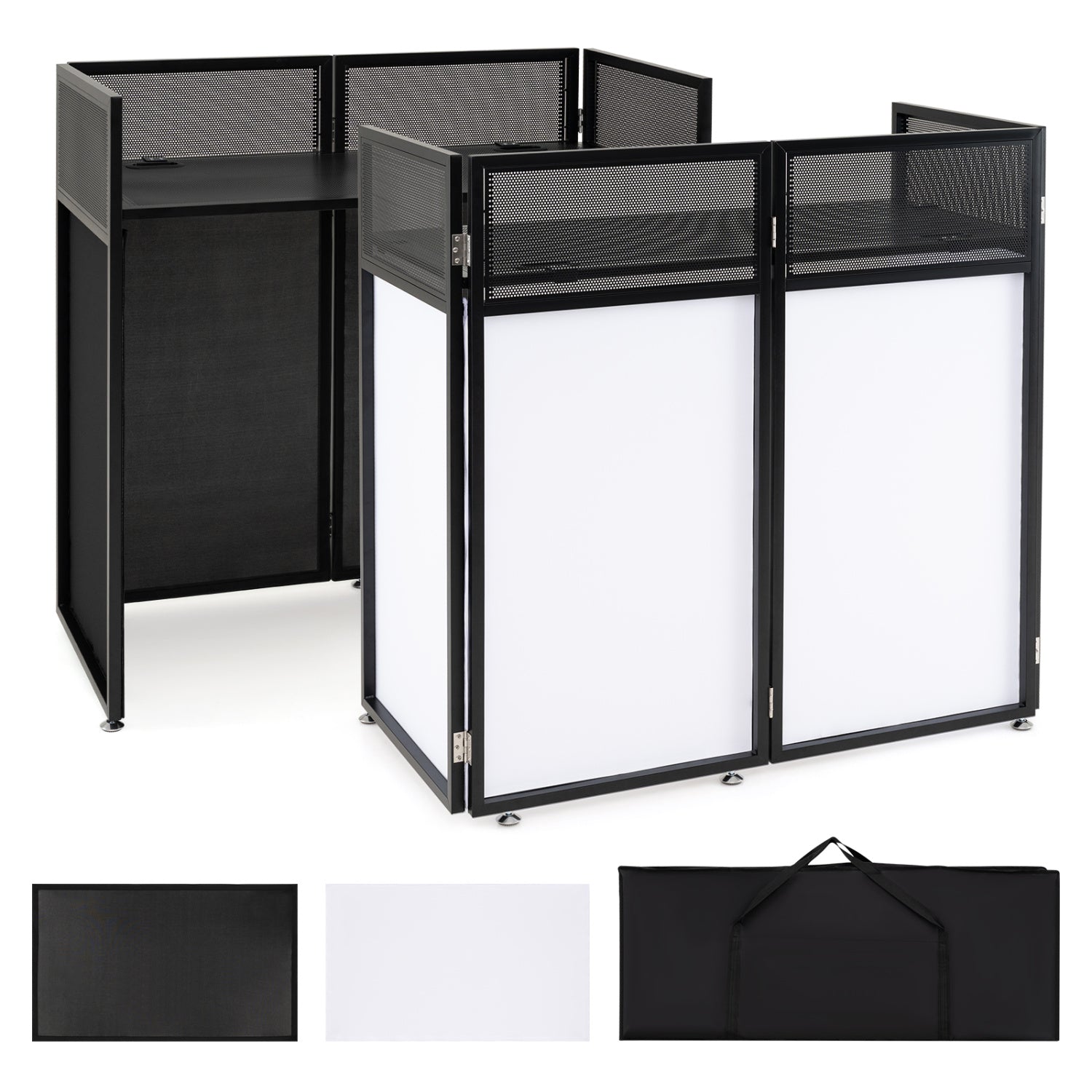 Portable DJ booth DirectDeals with adjustable feet and detachable tabletop, black frame on Tampa Home & Garden Store