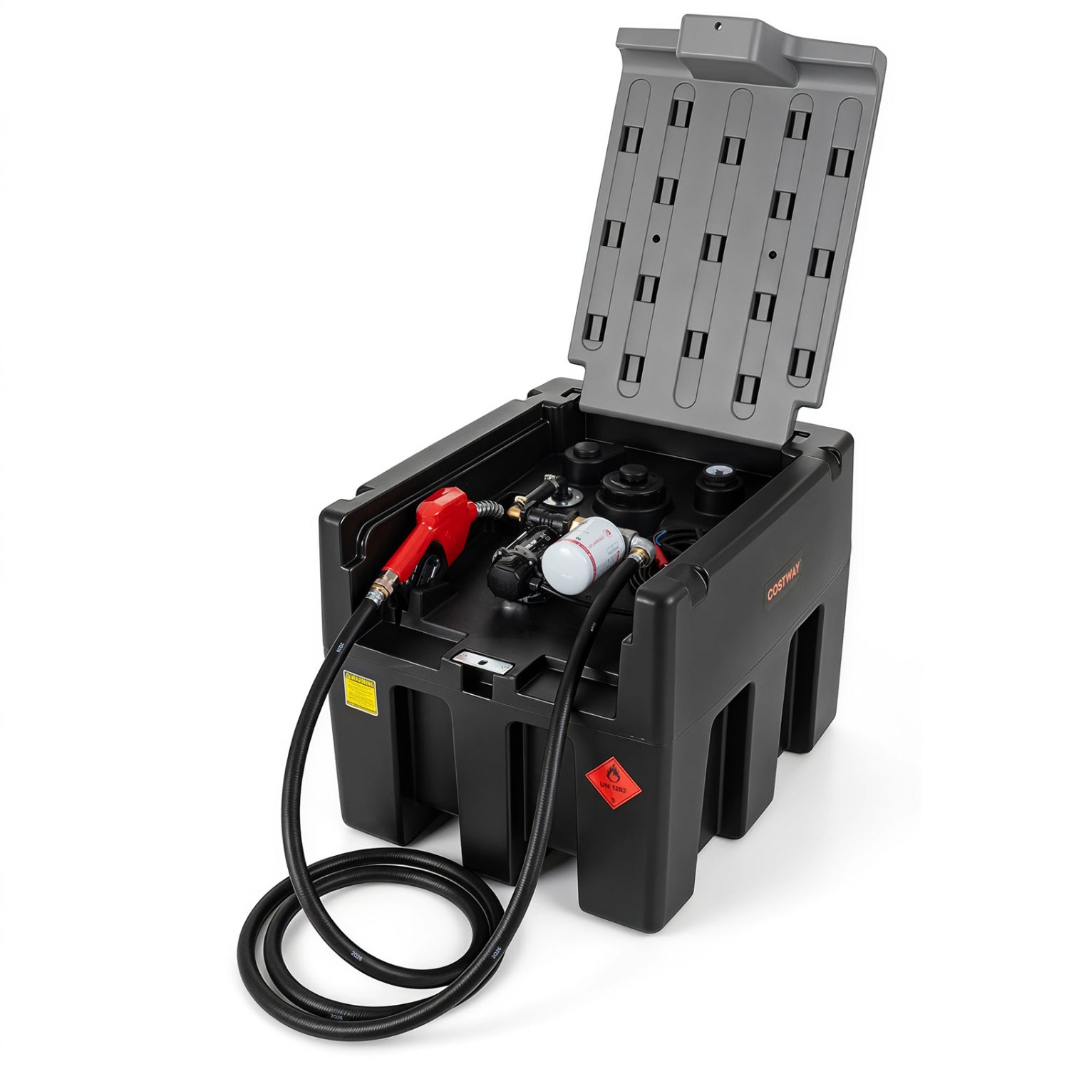 53-gallon portable diesel tank with 13.2 GPM transfer pump in a black case DirectDeals on Tampa Home & Garden Store
