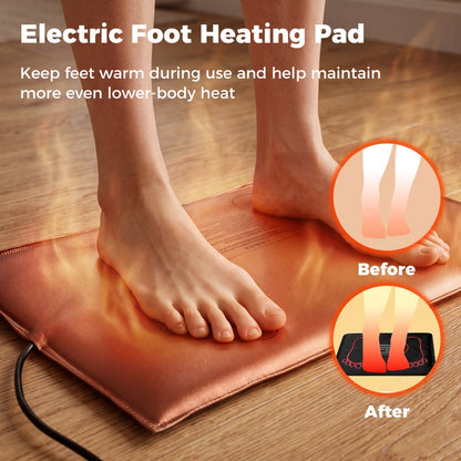 GemGear electric foot heating pad resting on orange heated mat for home use on Tampa Home & Garden Store