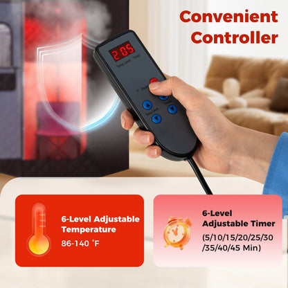 Portable Far Infrared Sauna Box by GemGear with convenient controller and digital display on Tampa Home & Garden Store