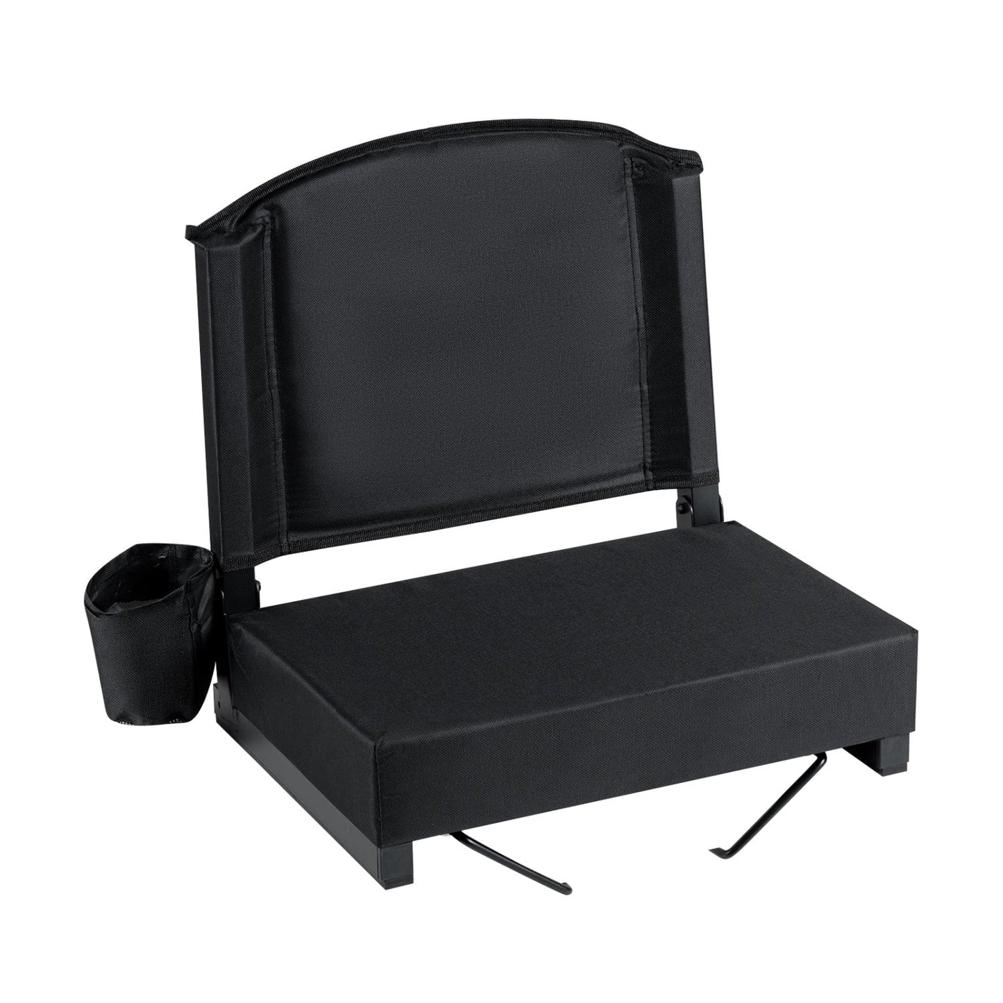 Folding bleacher chair with padded cushion black fabric DirectDeals outdoor chair strap on Tampa Home & Garden Store