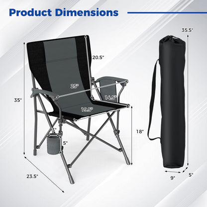GemGear portable folding camping chair with Oxford cloth, cup holder and side pocket on Tampa Home & Garden Store