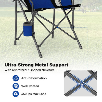 GemGear portable folding camping chair in blue Oxford cloth with cup holder and side pocket on Tampa Home & Garden Store