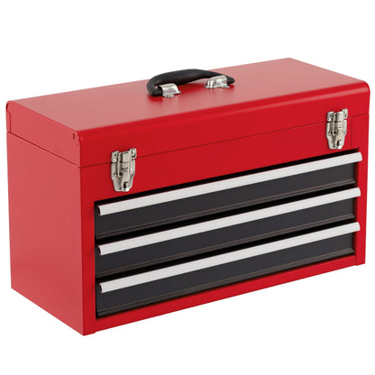 Caja de herramientas portátil para mecánico de garaje con 3 cajones - Rojo