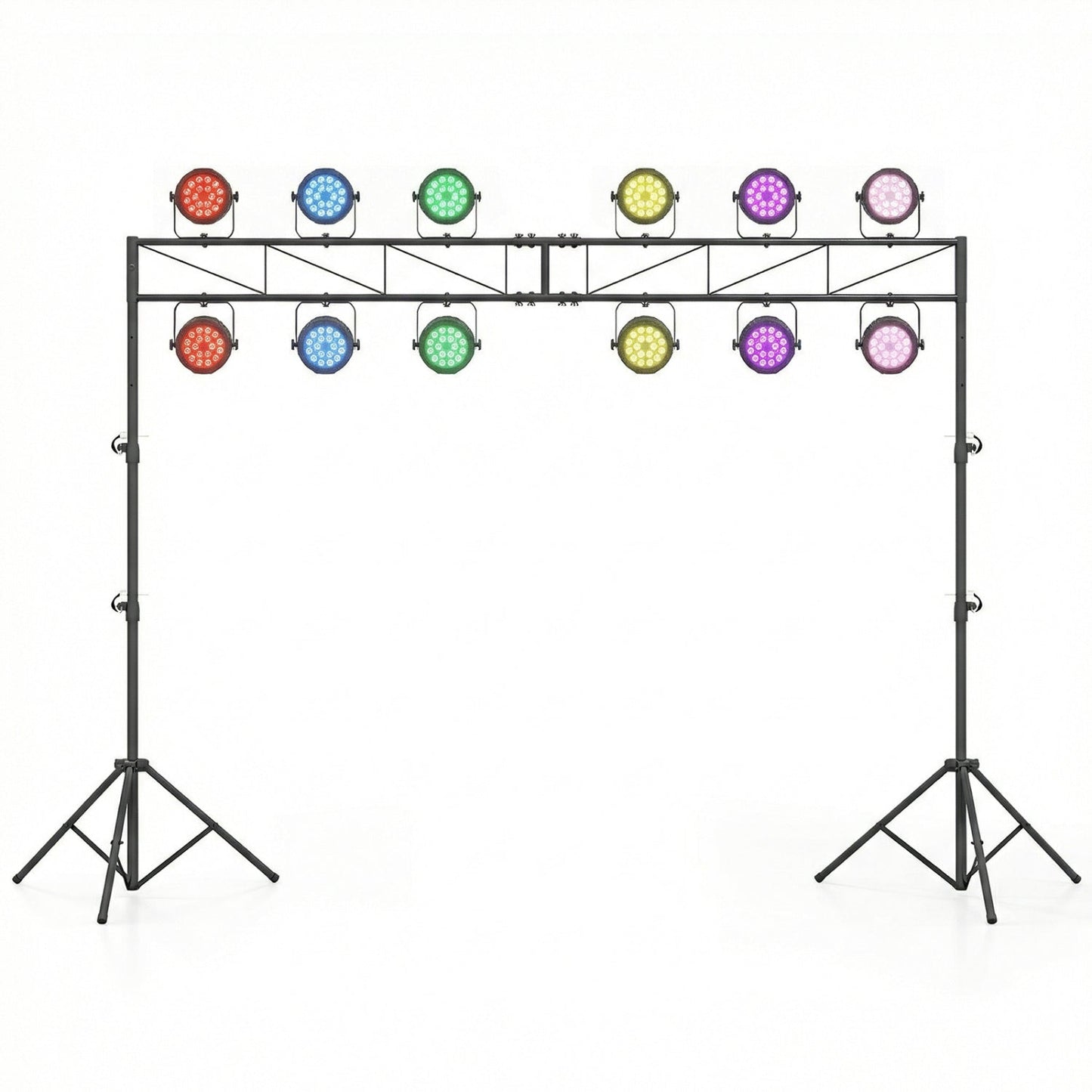 Portable Lighting Truss System Height Adjustable DJ Light Stand with 2 Folding Tripods
