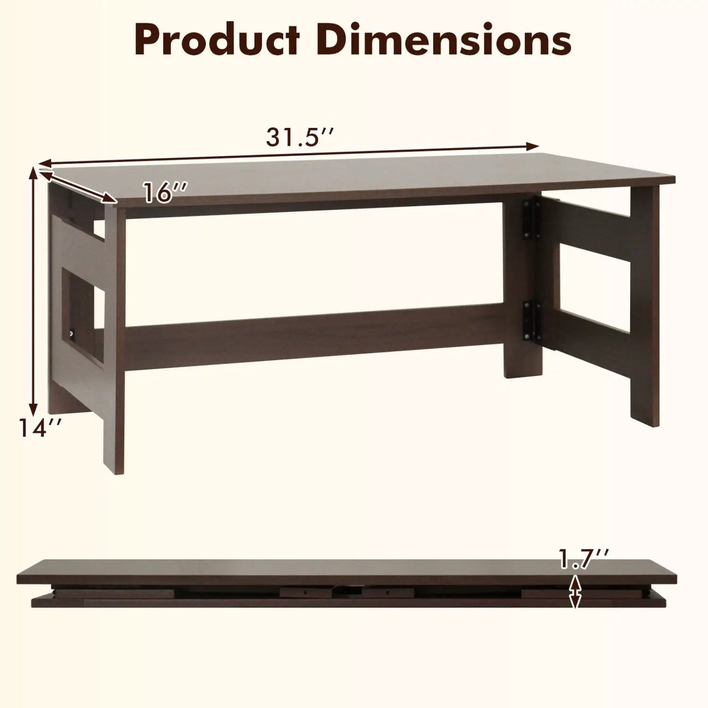 Folding Coffee Table with Collapsible Legs