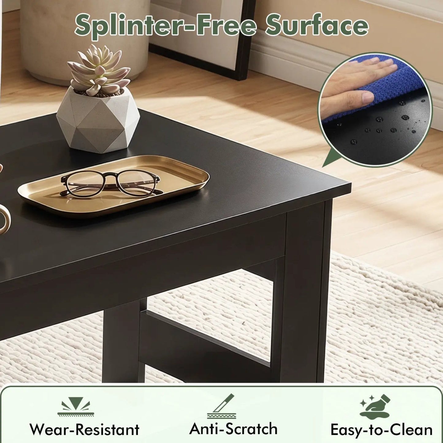 Folding Coffee Table with Collapsible Legs