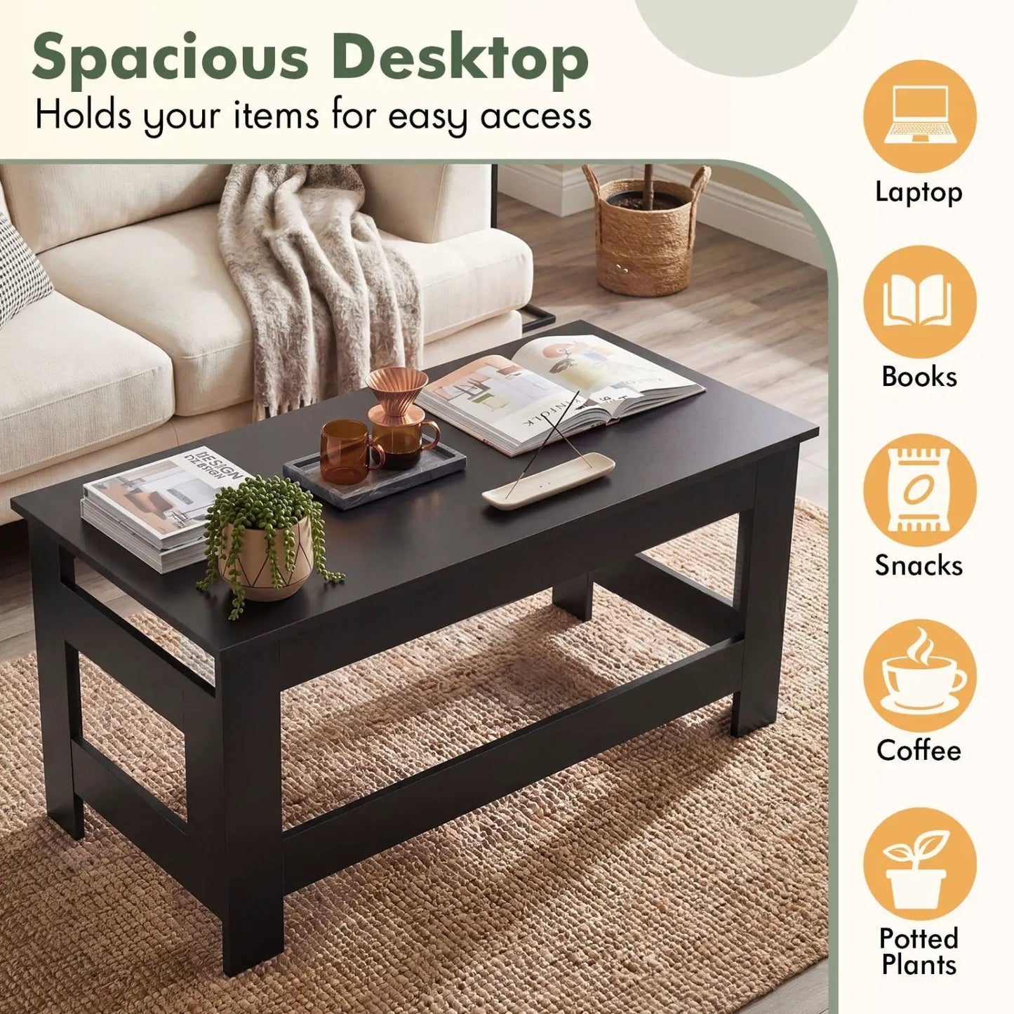 Folding Coffee Table with Collapsible Legs