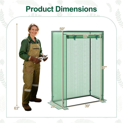 Portable Mini Greenhouse with Roll-Up Zippered Door