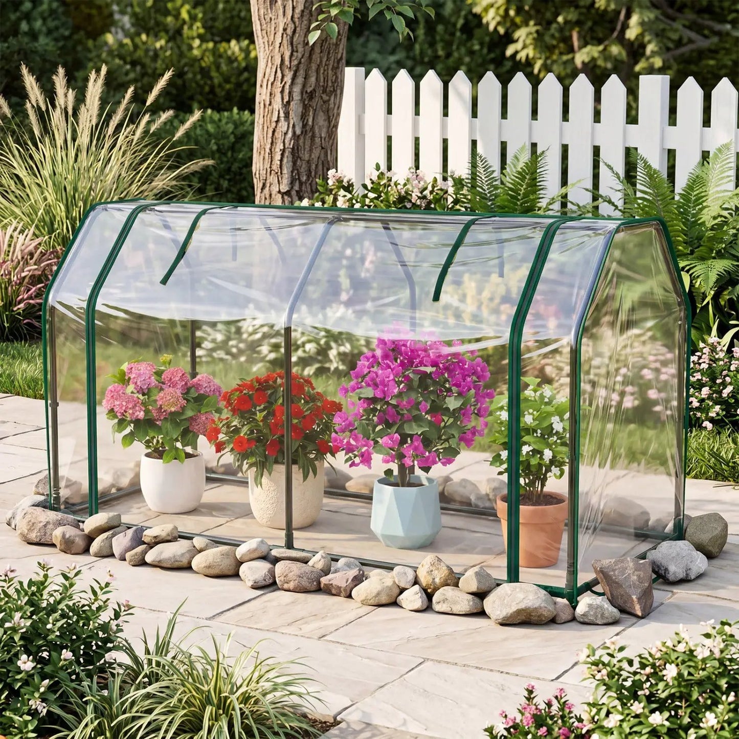 Portable Mini Greenhouse With PE Cover and Door