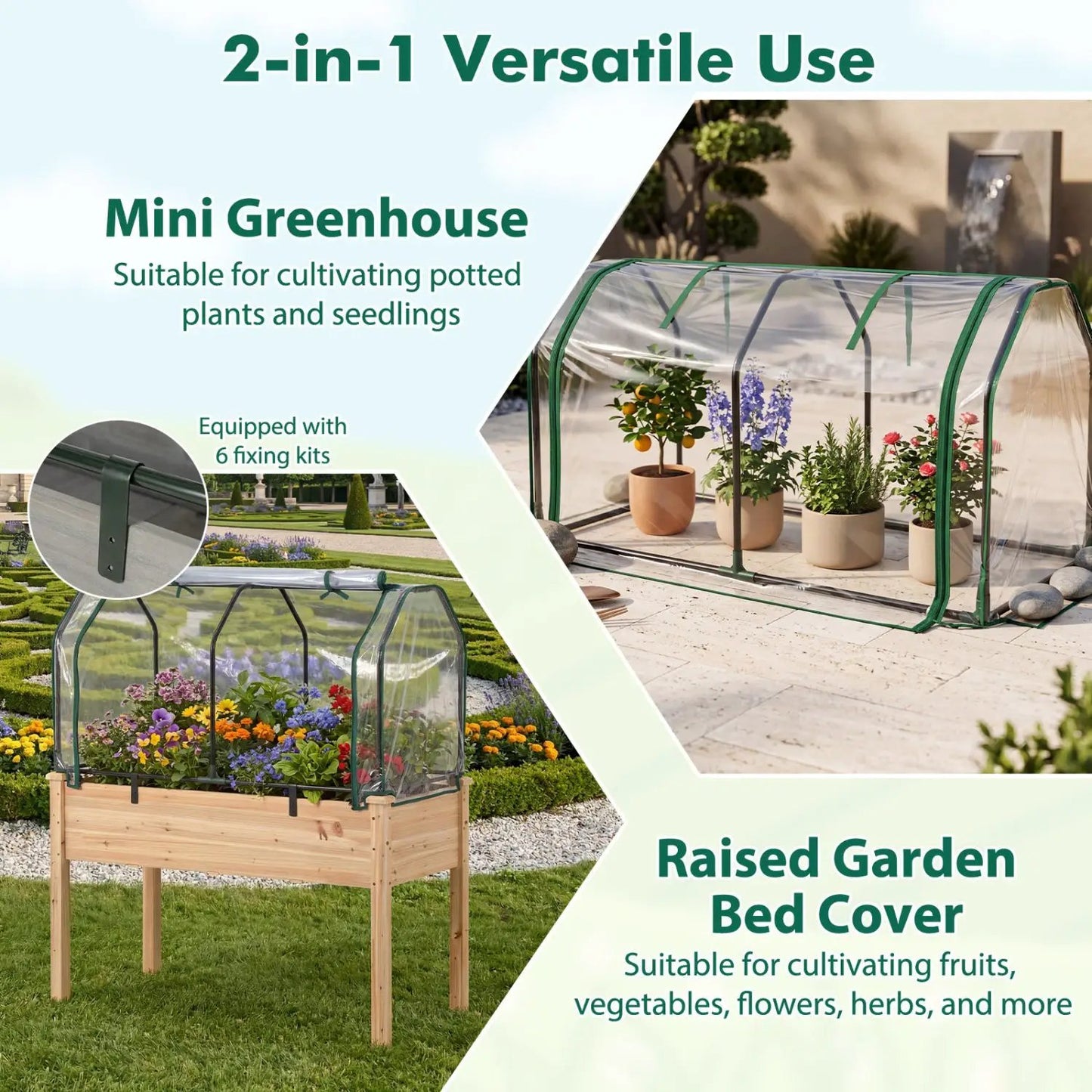 Portable Mini Greenhouse With PE Cover and Door