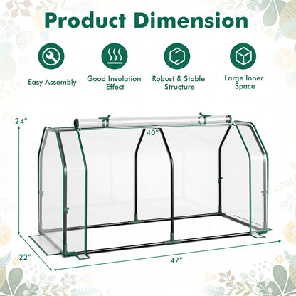 Portable Mini Greenhouse With PE Cover and Door