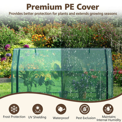 Portable Mini Greenhouse DirectDeals with PE cover and roll-up door green frame on Tampa Home & Garden Store