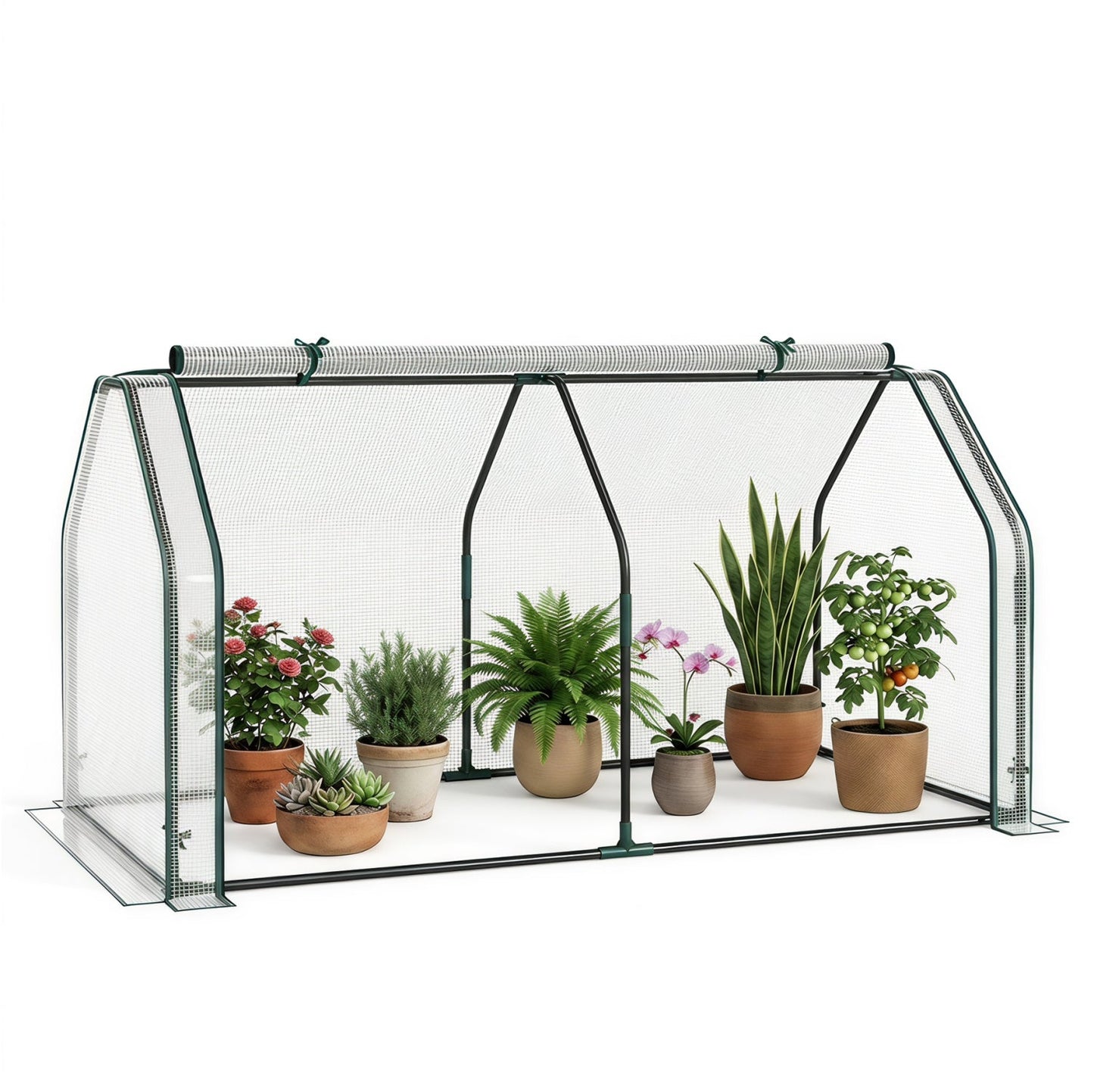 Portable Mini Greenhouse with PE cover and roll-up door, DirectDeals greenhouse on Tampa Home & Garden Store