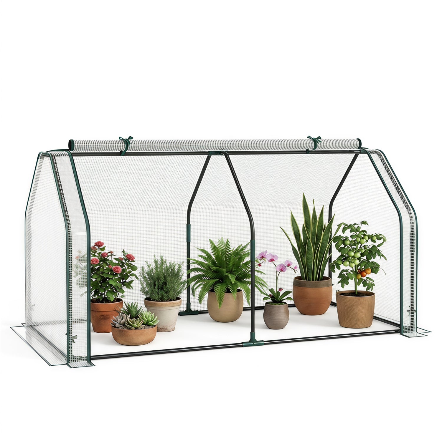 Portable Mini Greenhouse with PE cover and roll-up door, DirectDeals greenhouse on Tampa Home & Garden Store