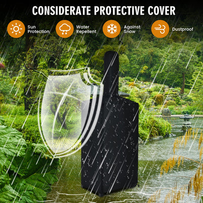 Portable outdoor pizza oven with stone base and waterproof cover, black DirectDeals unit on Tampa Home & Garden Store