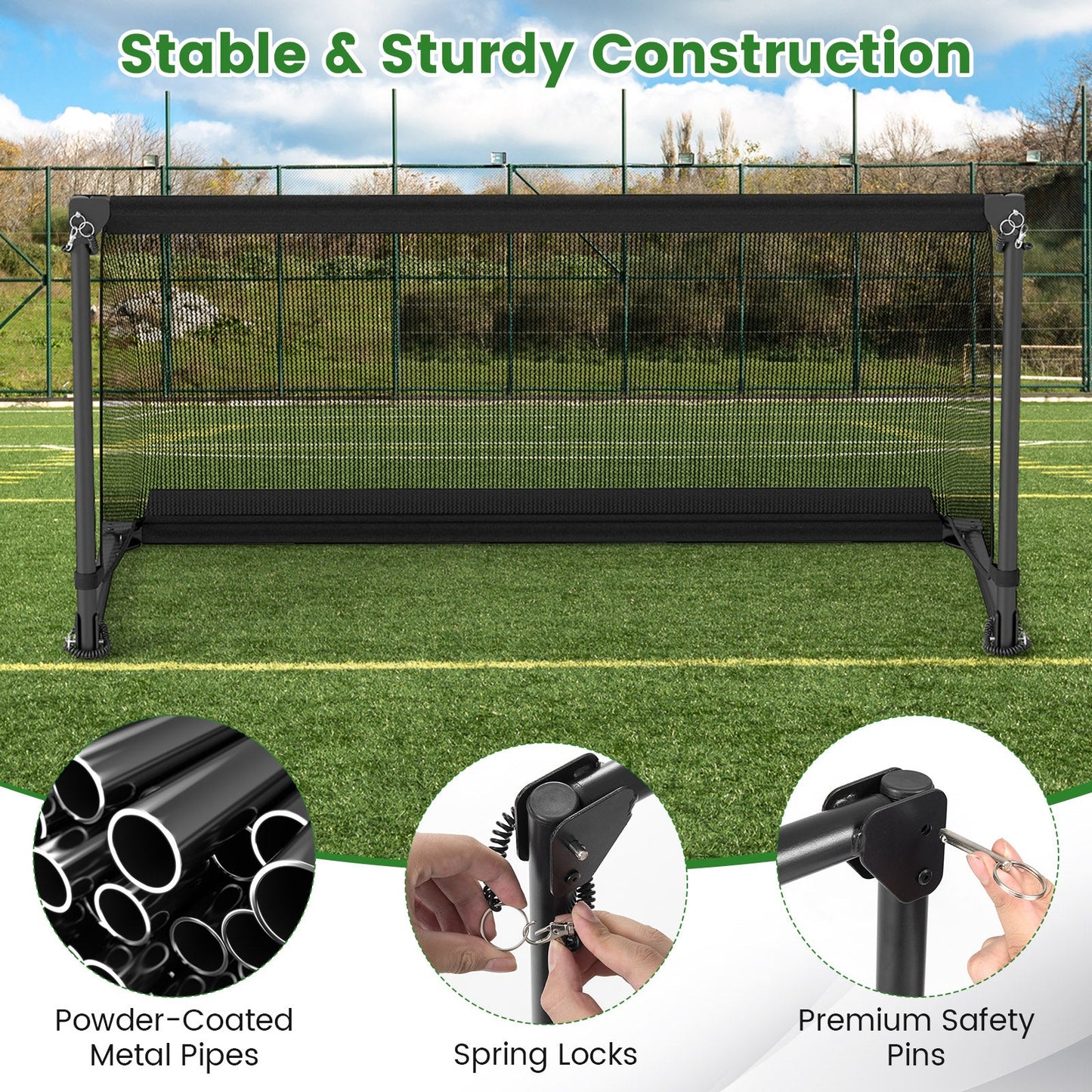 Portable POP Up Toddler Soccer Net with Metal Frame
