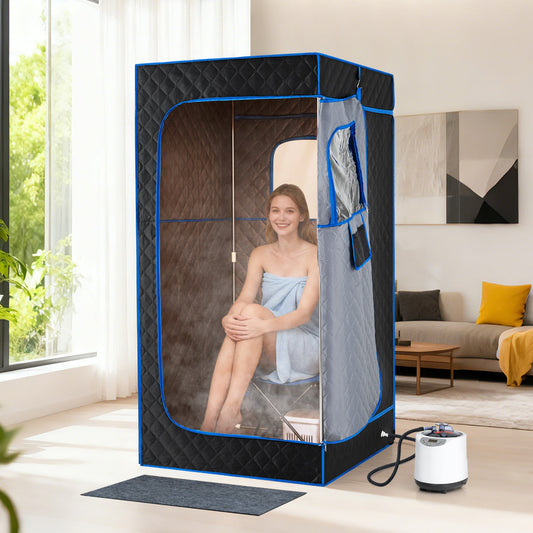 Portable Steam Sauna Box with 3L/1200W Fast-Heat Steamer and 15-Level Temperature - Tampa Home & Garden Store