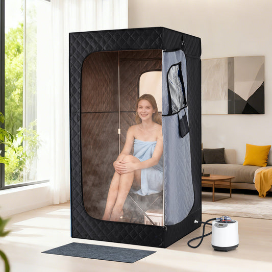 Portable Steam Sauna Box with 3L/1200W Fast-Heat Steamer and 15-Level Temperature - Tampa Home & Garden Store