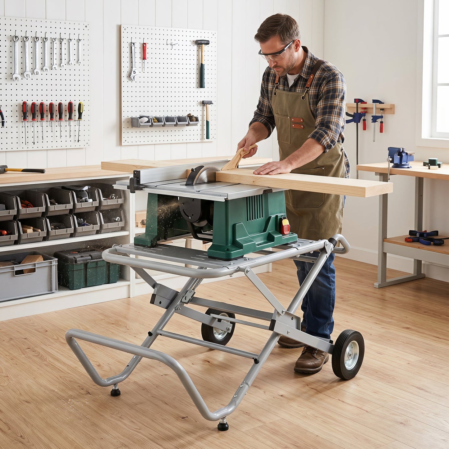 Portable table saw stand with wheels DirectDeals folding frame and board on Tampa Home & Garden Store