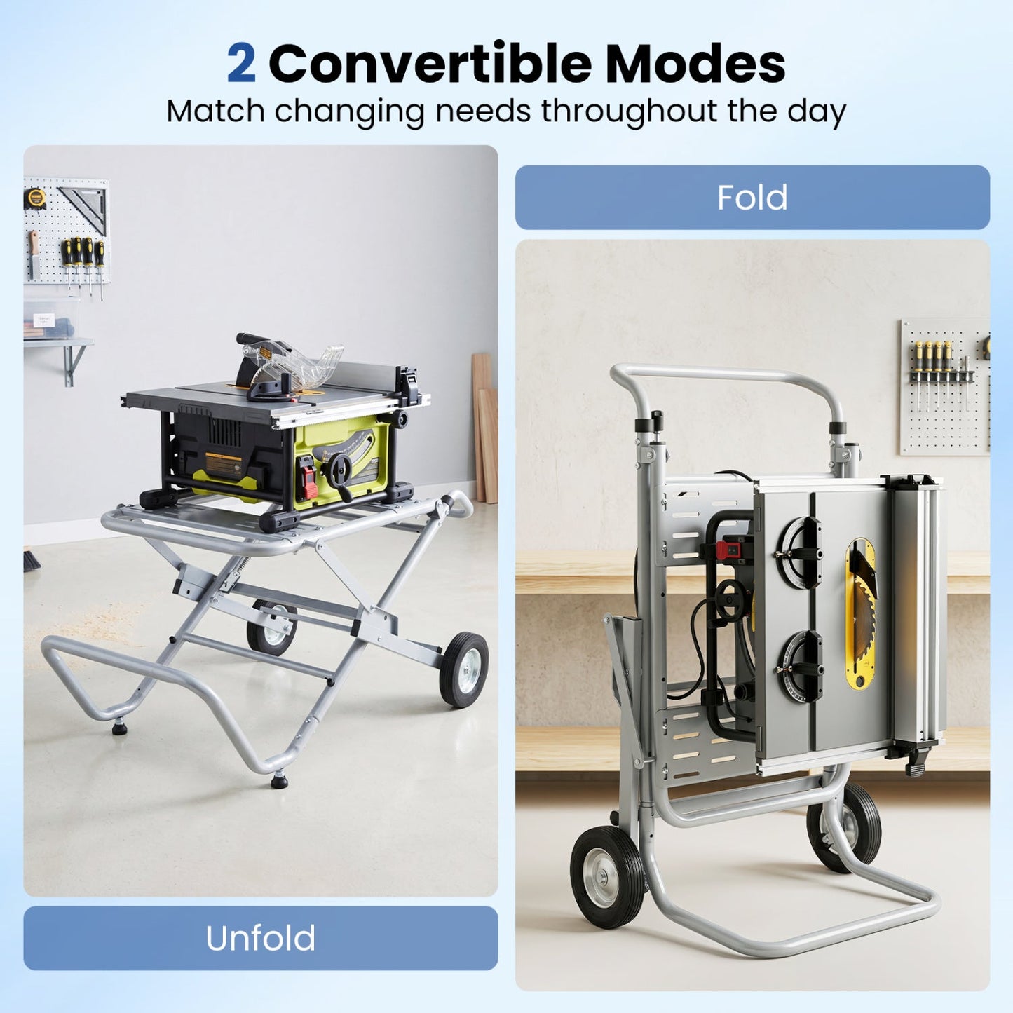 Portable table saw stand with rolling wheels, foldable DirectDeals tool stand on Tampa Home & Garden Store