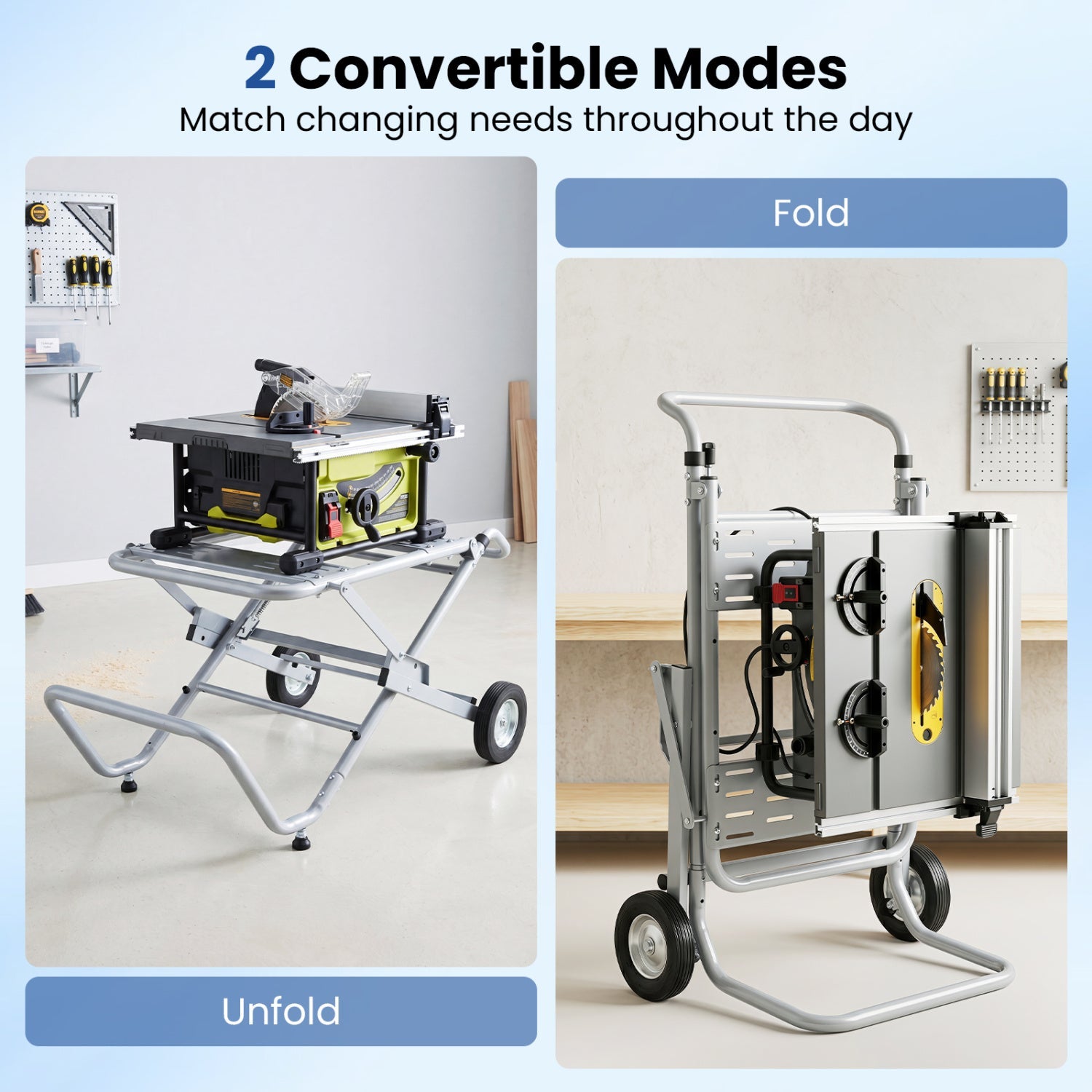 Portable table saw stand with rolling wheels, foldable DirectDeals tool stand on Tampa Home & Garden Store