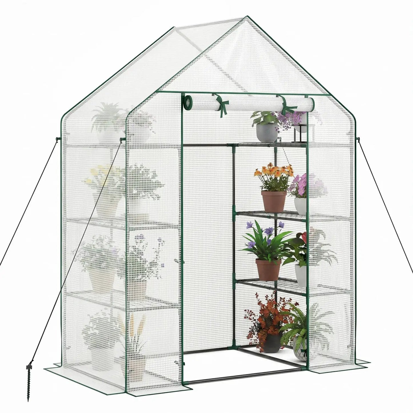 Portable Walk-In Greenhouse with 3 Tiers