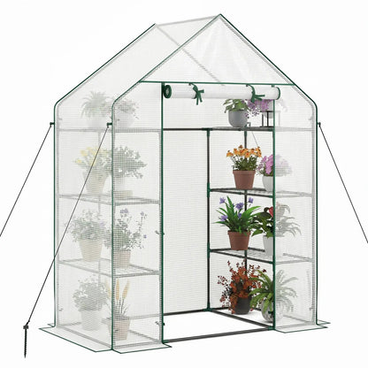 Portable Walk-In Greenhouse with 3 Tiers