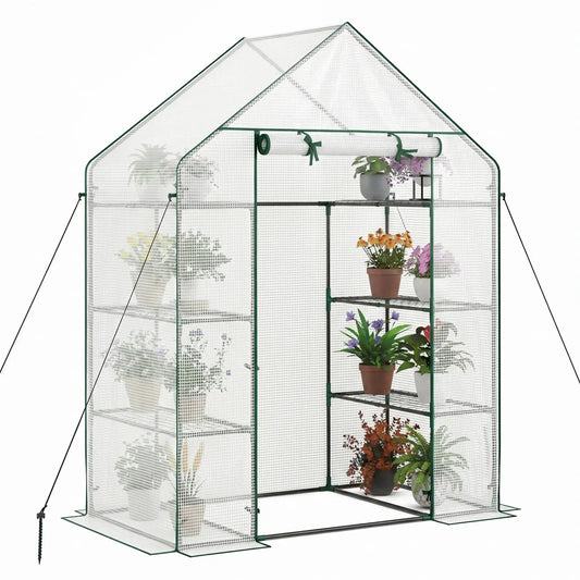 Portable Walk-In Greenhouse with 3 Tiers