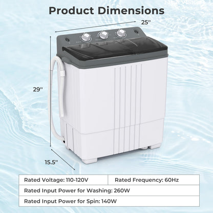 Portable Washing Machine with Built-in Drain Pump