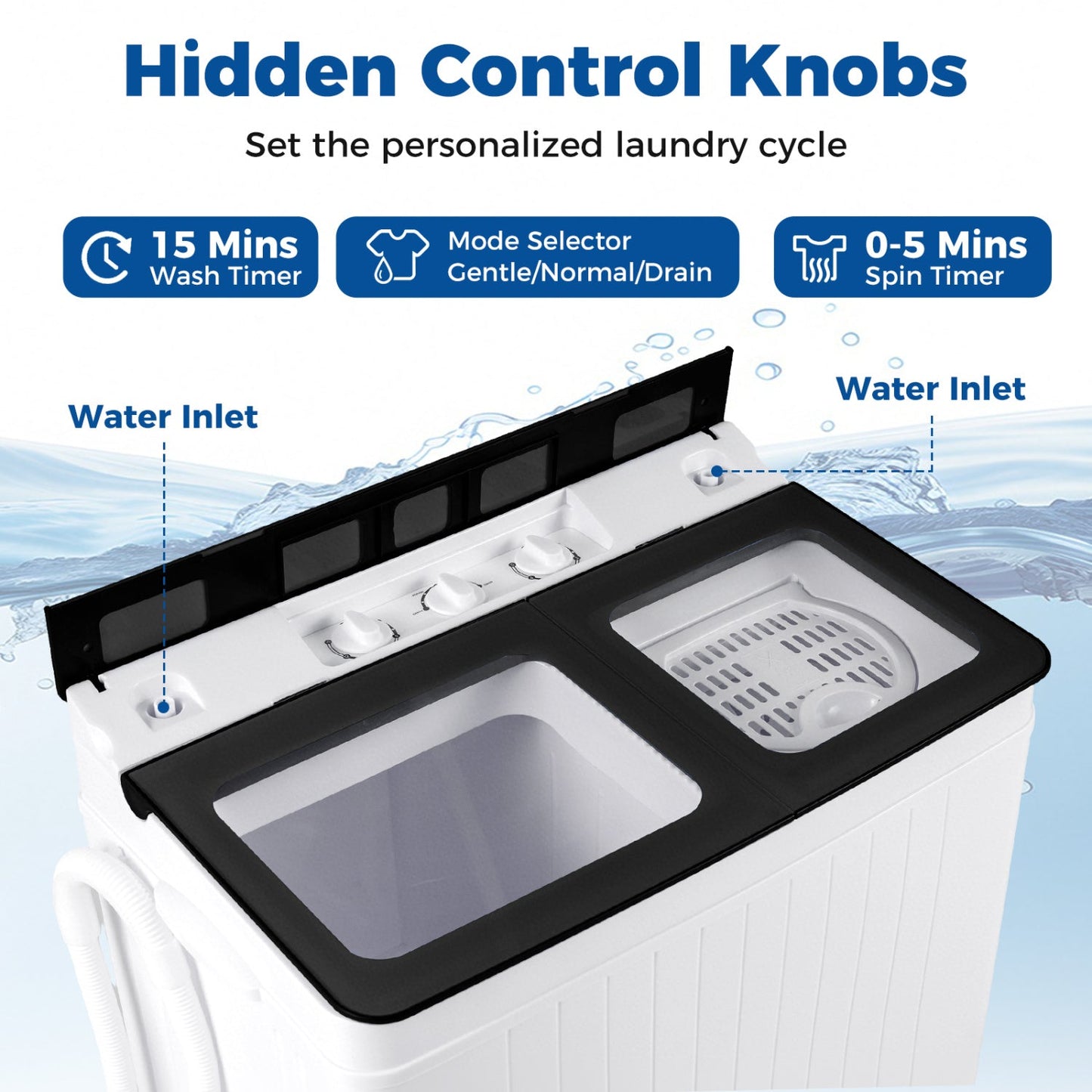 Portable Washing Machine with 18 LBS Washer and 8 LBS Spinner Combo
