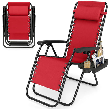 Zero Gravity Lounge Chairs Set of 2 Cup Holders