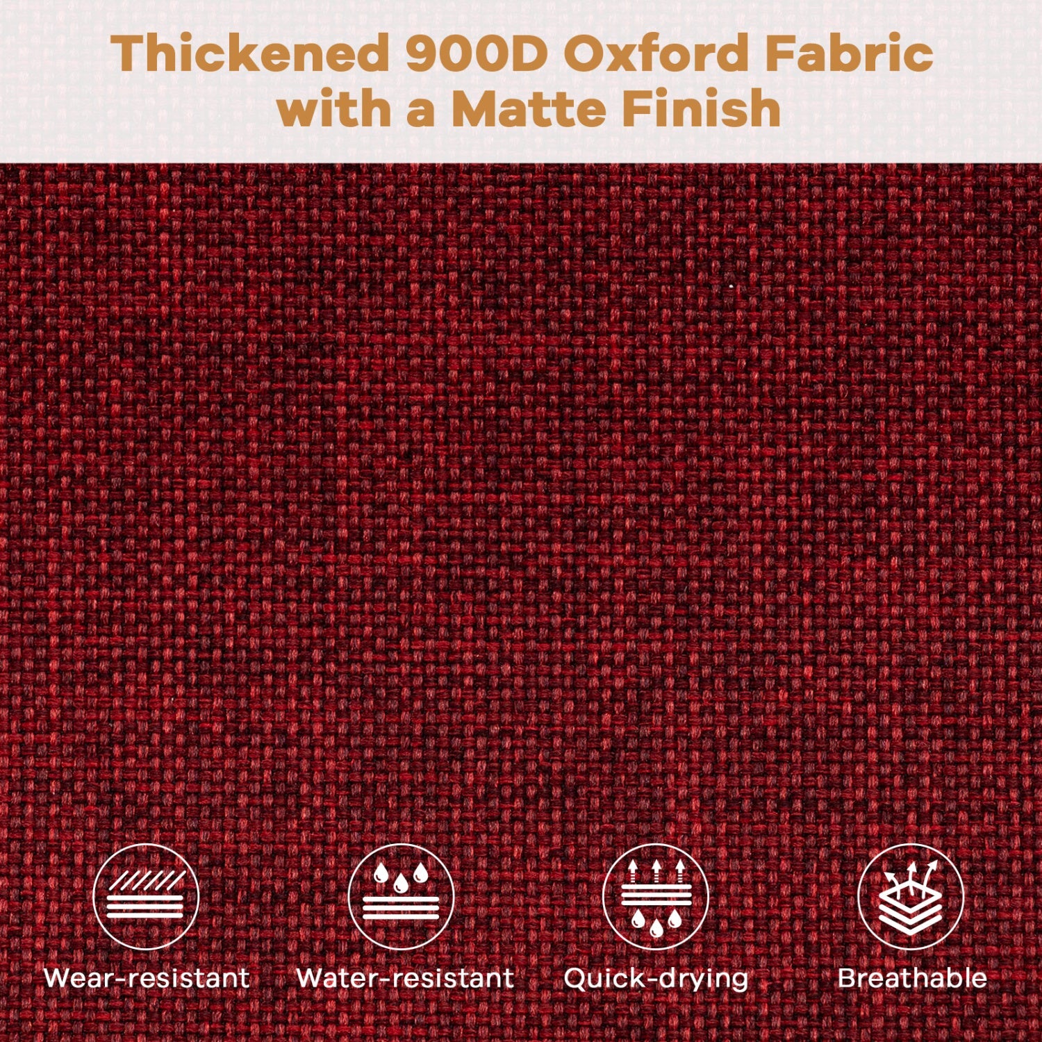 GemGear maroon woven outdoor chair fabric swatch with wearresistant, waterresistant on Tampa Home & Garden Store