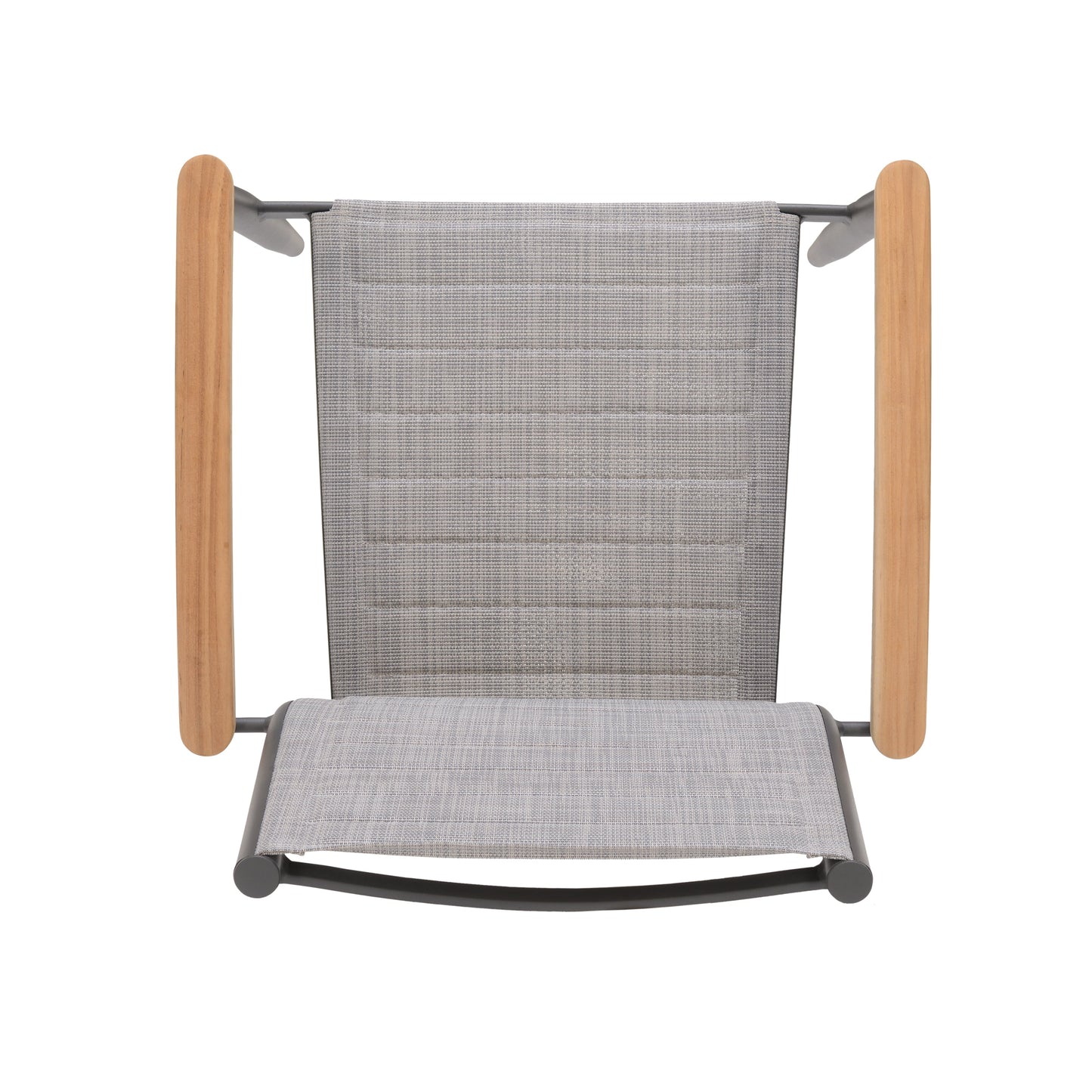 Topaz teak dining chair with gray woven fabric seat and back by LifestyleGarden US on Tampa Home & Garden Store