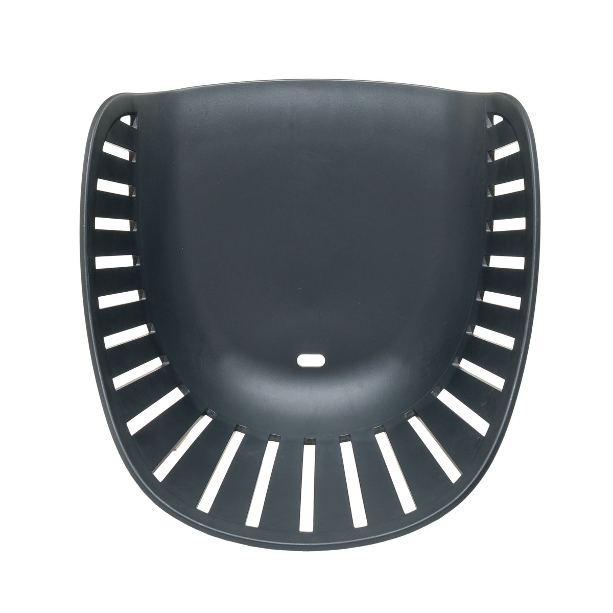 Portals Dark 9-Piece Carver Dining Set black plastic chair close-up with slotted sides on Tampa Home & Garden Store