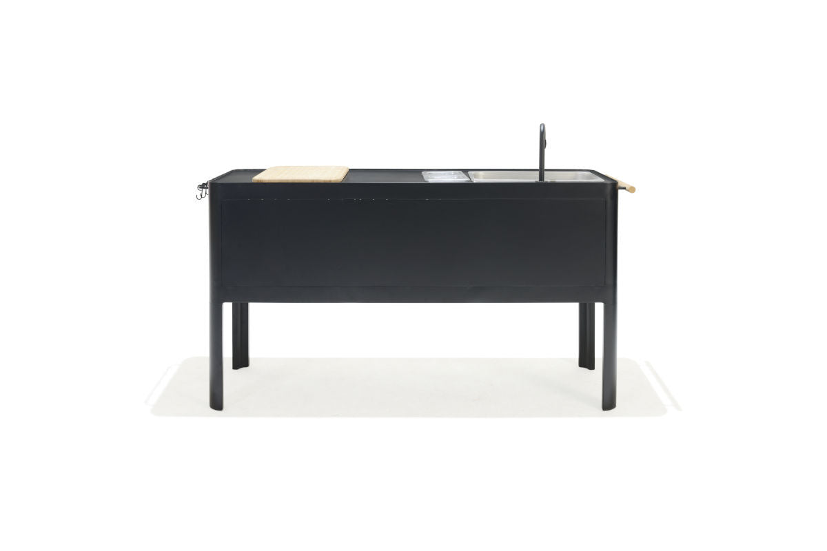 Portals Dark Outdoor Kitchen black steel outdoor kitchen with sink by LifestyleGarden US on Tampa Home & Garden Store