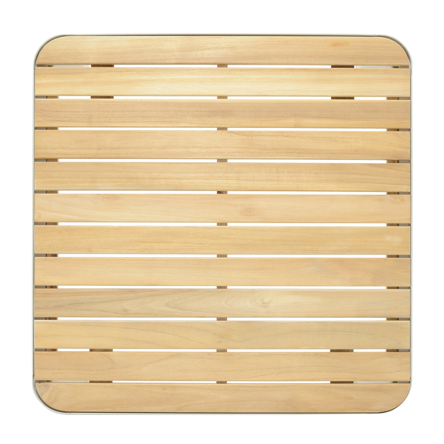 Portals teak and aluminum modular sofa 3pc back panel with teak slats and rounded corners on Tampa Home & Garden Store