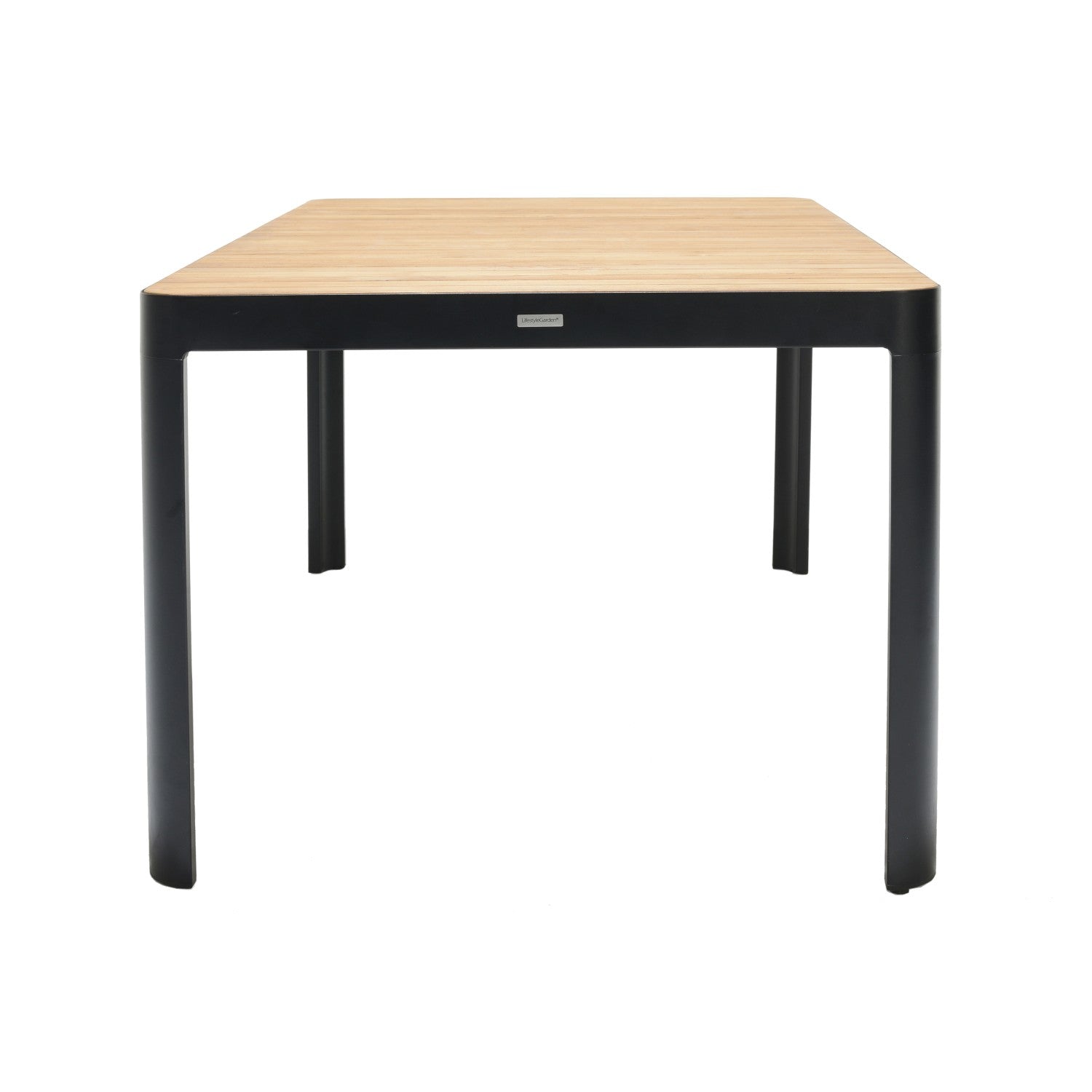 Portals Dark 4 Seater Carver Table natural wood top, black legs LifestyleGarden US on Tampa Home & Garden Store