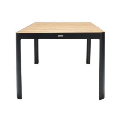 Portals Dark 4 Seater Carver Table natural wood top, black legs LifestyleGarden US on Tampa Home & Garden Store