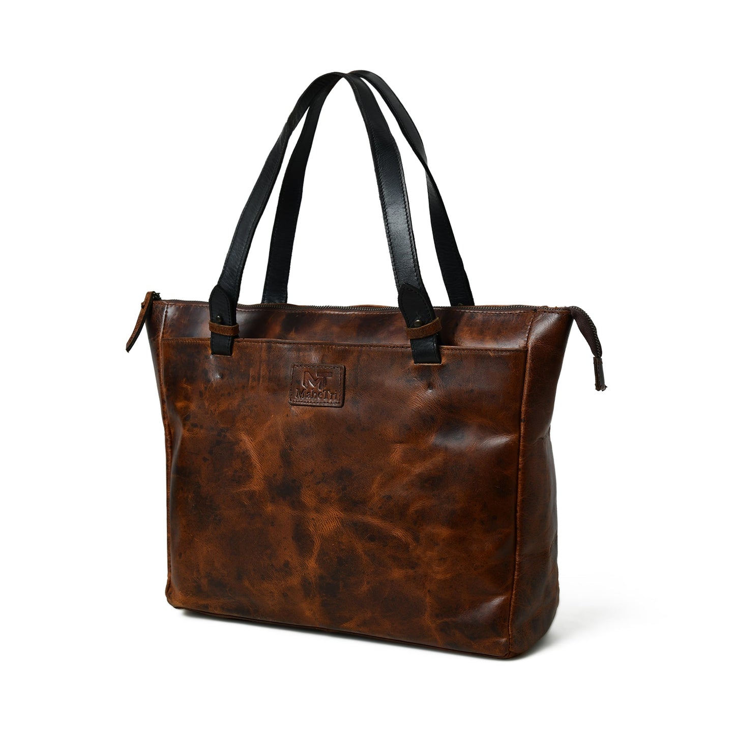 Portland Leather Tote with Zipper - Tampa Home & Garden Store