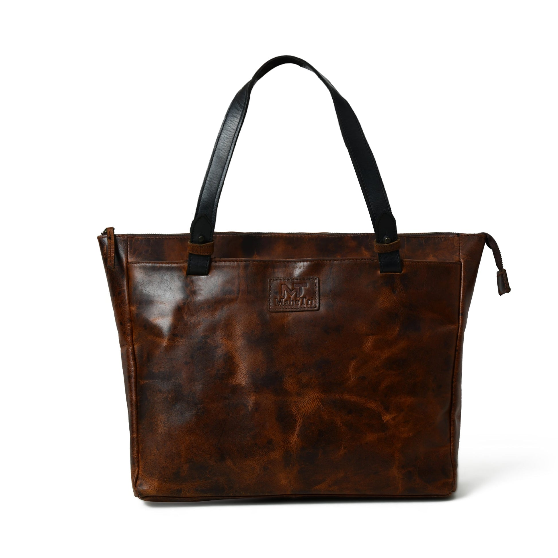 Portland Leather Tote with Zipper - Tampa Home & Garden Store