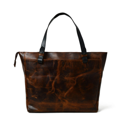 Portland Leather Tote with Zipper - Tampa Home & Garden Store