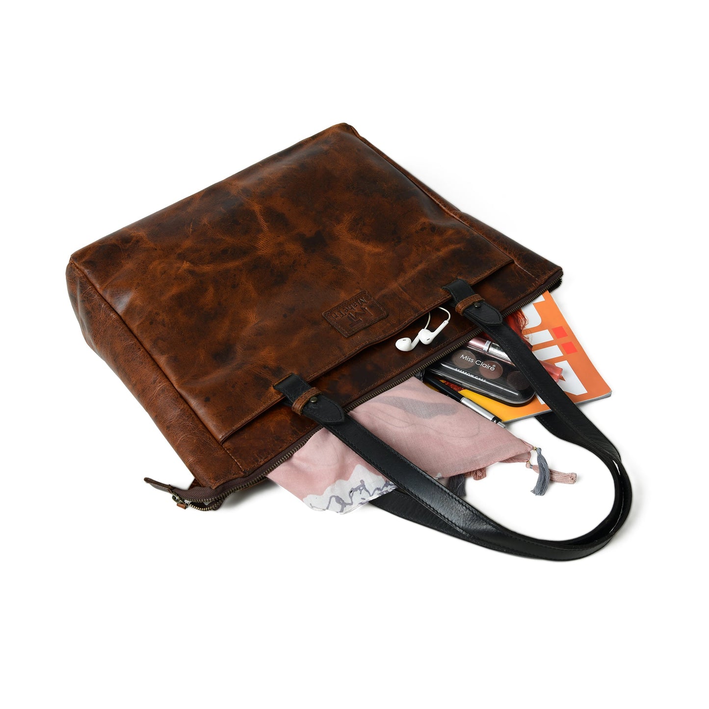 Portland Leather Tote with Zipper - Tampa Home & Garden Store