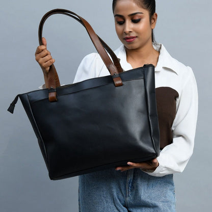 Portland Leather Tote with Zipper - Tampa Home & Garden Store