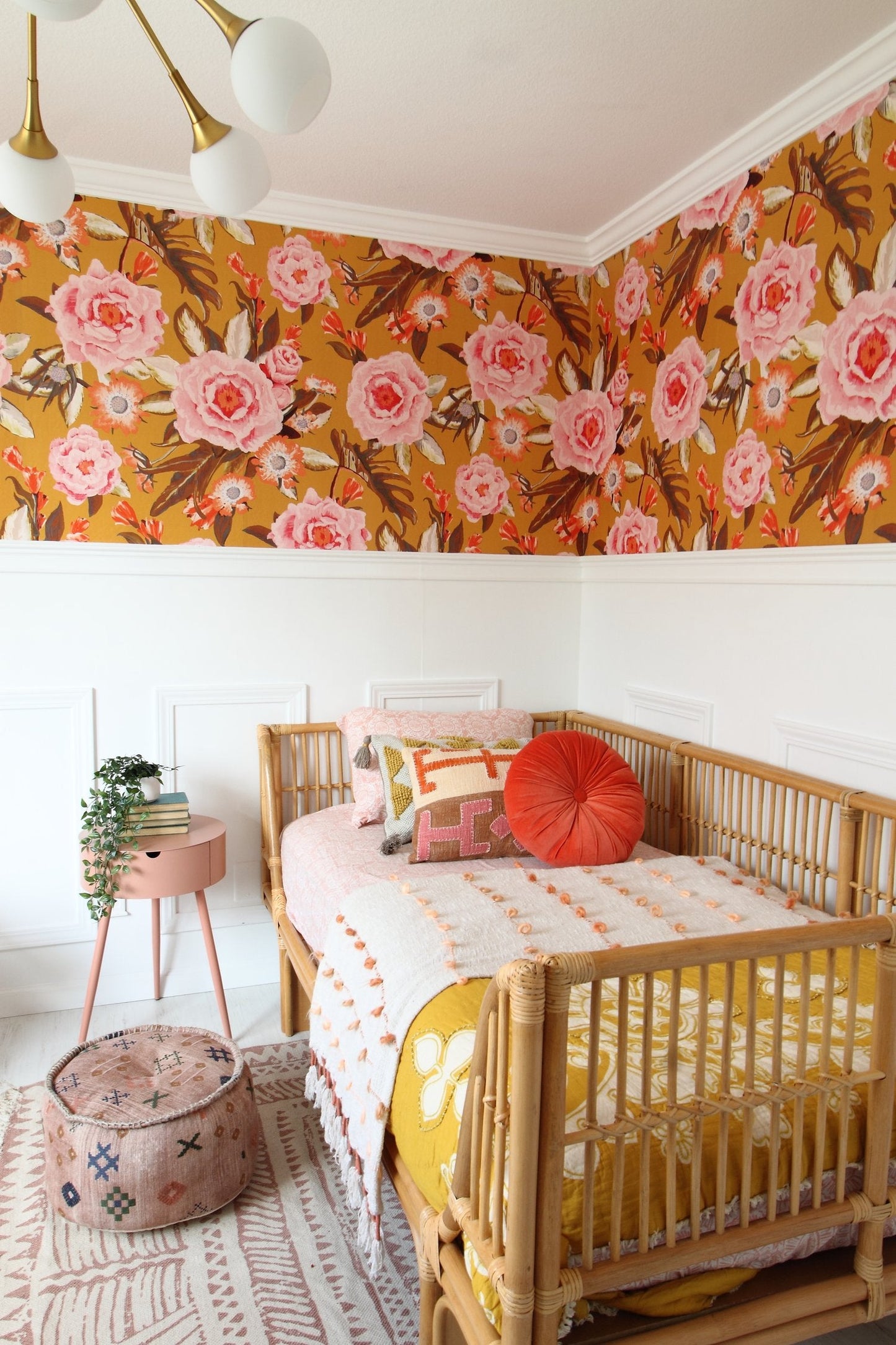 Posh Posy Wallpaper, yellow - Tampa Home & Garden Store