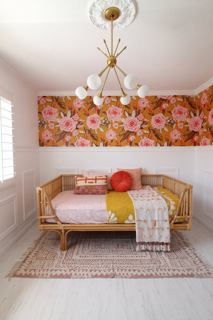 Posh Posy Wallpaper, yellow - Tampa Home & Garden Store