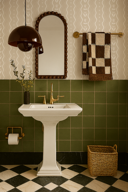 Posy Lane Stripe Wallpaper, tan and white - Tampa Home & Garden Store