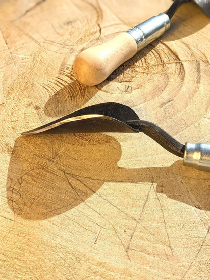 Potting trowel hand forged garden tool by Homestead Iron with wooden handle on Tampa Home & Garden Store