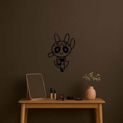 Powerpuff Girl Bunny Style Pink Metal Wall Art – Modern Cartoon Décor - KAFGP177 - Tampa Home & Garden Store